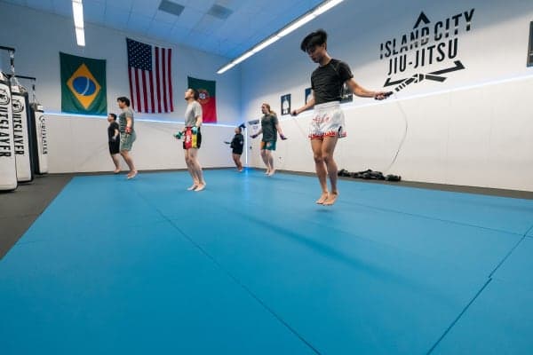 Muay Thai kickboxing training at Island City Jiu-Jitsu in Alameda