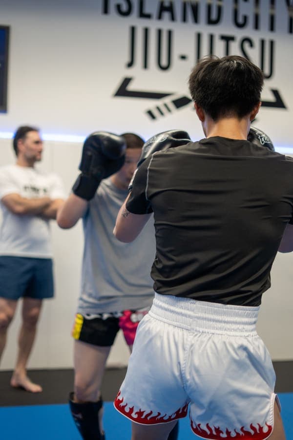 Muay Thai kickboxing training at Island City Jiu-Jitsu in Alameda